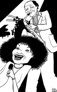 Cleo Laine i Sir John Dankworth Dame Cleo Laine, Lady Dankworth, urodzona jako Clementina Dinah Campbell autorstwa John Minnion