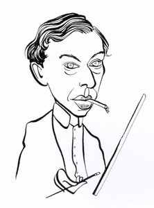 Ernst Ludwig Kirchner, karykatura autorstwa John Minnion