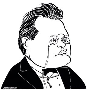 Max Reger - karykatura niemieckiego kompozytora autorstwa John Minnion