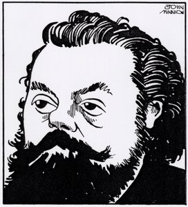 Modest Pietrowicz Musorgski, portret karykaturalny autorstwa John Minnion