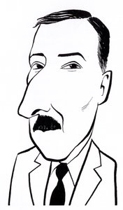 Stefan Zweig, karykatura autorstwa John Minnion