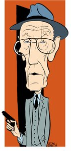 William S. Burroughs, karykatura autorstwa Johna Minniona autorstwa John Minnion