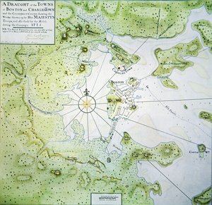 Mapa Bostonu i Charlestown