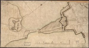(Plan "Neck" i fortyfikacji) Dostarczone do H.E. Gl. Gage, 30 czerwca. 1775.-J.M. LOC gm71000918