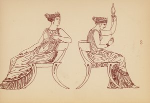 Starożytny grecki kostium kobiecy (litografia)