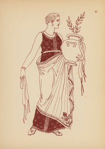 Starożytny grecki kostium kobiecy (litografia) autorstwa John Moyr Smith