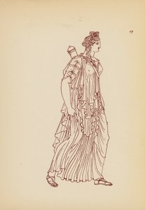 Starożytny grecki kostium kobiecy (litografia) autorstwa John Moyr Smith