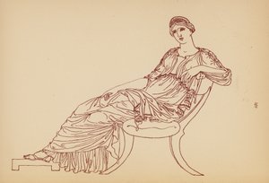 Starożytny grecki kostium kobiecy (litografia) autorstwa John Moyr Smith