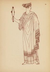 Starożytny grecki kostium kobiecy (litografia) autorstwa John Moyr Smith