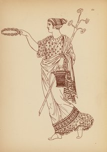Starożytny grecki kostium kobiecy (litografia) autorstwa John Moyr Smith