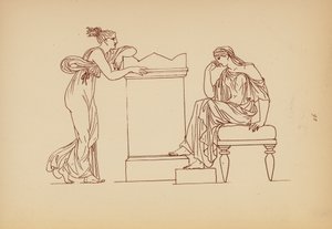 Starożytny grecki kostium kobiecy (litografia) autorstwa John Moyr Smith