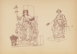Starożytny grecki kostium kobiecy (litografia) autorstwa John Moyr Smith