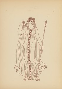Starożytny grecki kostium kobiecy (litografia) autorstwa John Moyr Smith