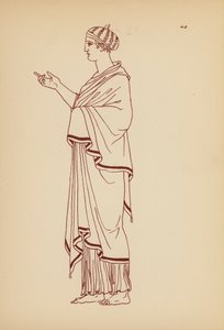 Starożytny grecki kostium kobiecy (litografia) autorstwa John Moyr Smith