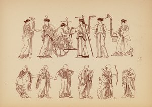 Starożytny grecki kostium kobiecy (litografia) autorstwa John Moyr Smith