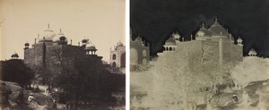 Taj Mahal, widok z tyłu domu spokojnej starości, z figurą
