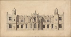 Corsham Court, Wiltshire: Elewacja frontu północnego autorstwa John Nash