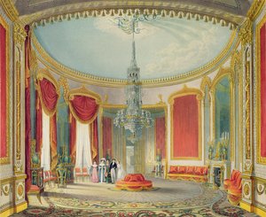 Saloon w końcowej fazie z Widoków pawilonu królewskiego, Brighton autorstwa Johna Nasha, 1826 (druk)