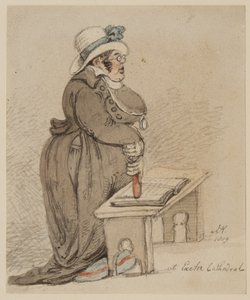 W katedrze w Exeter, 1809 (pióro, atrament, pędzel i toaleta na papierze) autorstwa John Nixon