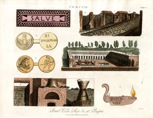 Starożytne artefakty i budynki w Pompejach autorstwa John Pass