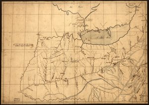 (Mapa handlowa kraju Ohio sprzed 1753 roku. LOC gm71002324 autorstwa John Patten