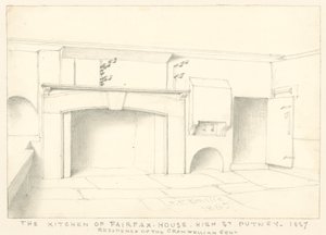Kuchnia w Fairfax House, High Street, Putney, 1887; rezydencja Cromwellowskiej Gandawy autorstwa John Phillipp Emslie