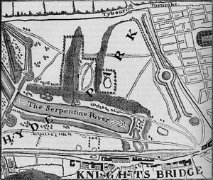 Mapa Hyde Parku, Londyn, 1748 1878