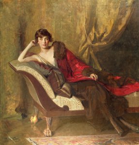 Hrabina Michael Karolyi leżąca w sofie, 1918 r.