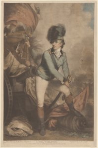 Podpułkownik Tarleton, opublikowany 1782. autorstwa John Raphael Smith