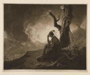 Wdowa po indyjskim wodzu pilnująca ramion zmarłego męża autorstwa John Raphael Smith