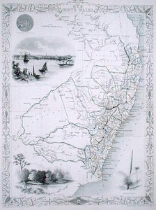 Nowa Południowa Walia, z serii map świata wydanej przez John Tallis & Co., Londyn i Nowy Jork