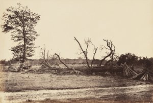 Extreme Line of Confederate Works, Cold Harbor., kwiecień 1865 (odbitka albumu osadzona na papierze tkanym)