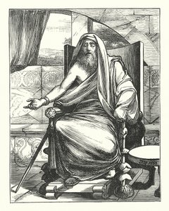 "Capys, the Sightless Seer" (rycina) autorstwa John Reinhard Weguelin