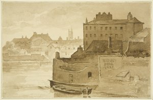 Pływający port, w Counterslip (rysunek, akwarela) autorstwa John Reverend Eden
