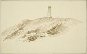 Latarnia morska na Płaskim Holm autorstwa John Reverend Eden