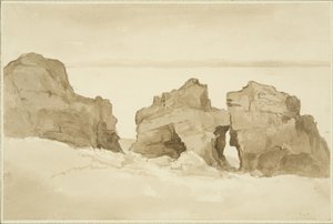 Skały po północnej stronie płaskiego Holm [Castle Rock]