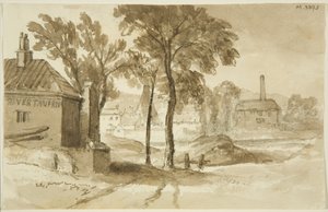 Widok w pobliżu Mardyke, Limekiln Lane Glasshouse, od południowej strony portu, ok. 1820 (ołówek i akwarela na papierze)