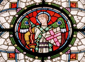 Denstone, Clayton & Bell, John Richard Clayton (1827-1913), Anioł z tarczą, ok. 1861 r.