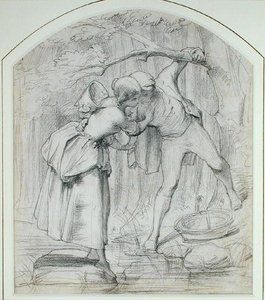 The Crossing, c.1860 (ołówek na pokładzie) autorstwa John Richard Clayton