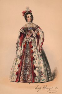 Emily Księżna Beaufort w kostiumie królowej Wiktorii Bal Costumé, 12 maja 1842, 1843.