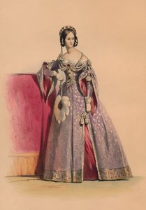 Gość w kostiumie Królowej Wiktorii w kostiumie Bal, 12 maja 1842, 1843.