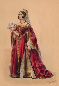 Gość w kostiumie Królowej Wiktorii w kostiumie Bal, 12 maja 1842, 1843.
