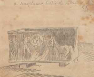 Sarkofag za pałacem autorstwa John Robert Cozens