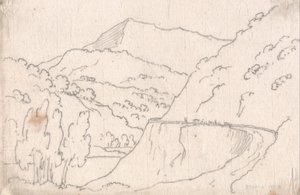 Między Tavarnelle amp; Capriano autorstwa John Robert Cozens