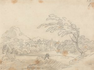 Daleki widok wyimaginowanego miasta autorstwa John Robert Cozens