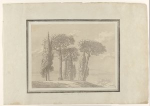 Włoska sosna i cyprys Włoska sosna i cyprys autorstwa John Robert Cozens