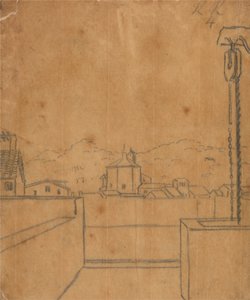 Widok na dach baptysterium autorstwa John Robert Cozens