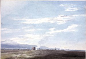 Pozostałości grobowe w Campagna pod Rzymem, ok. 1783 (akwarela na ołówku na papierze) autorstwa John Robert Cozens
