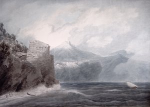Zamek Salerno koło Cetara (akwarela na papierze) autorstwa John Robert Cozens