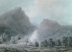 Wodospady Lodore (wc na papierze) autorstwa John Robert Cozens